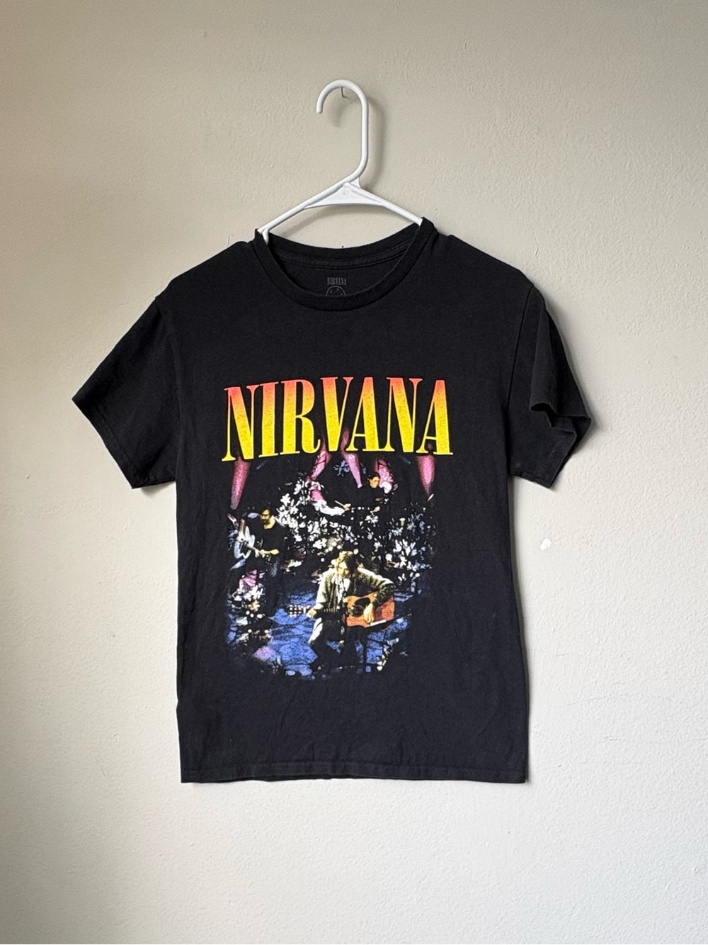 Nirvana MTV Unplugged In New York Band Graphic Tee Black Size S